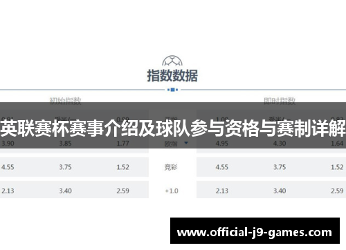 英联赛杯赛事介绍及球队参与资格与赛制详解